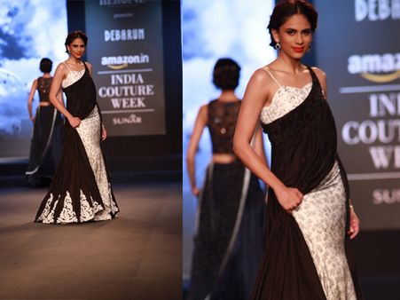 Black & White Cape Gown