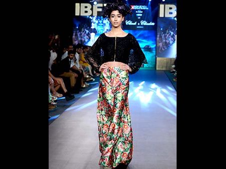 Black Lace And Floral Satin