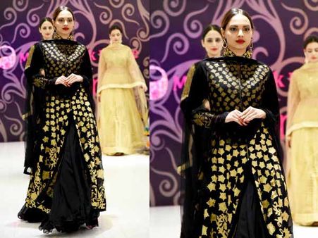 Gail Da'Silva In A Black Golden Lehenga