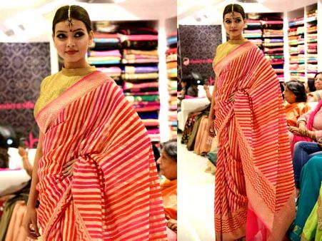 Vijaya Sharma In Striped Saree