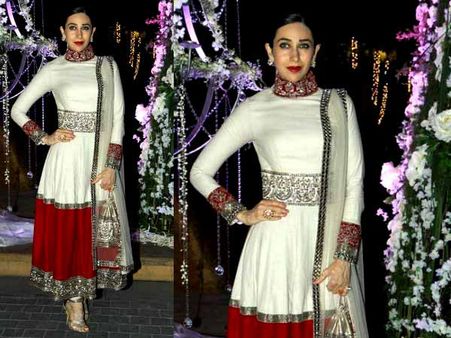 White And Red Anarkali