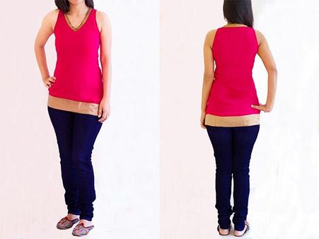 Pink Laced Sequin Kurta