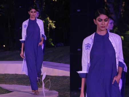 Blue Jumpsuit + White Jacket