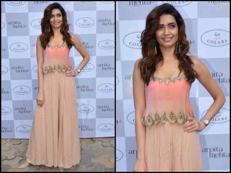 Karishma Tanna In Peach Separates