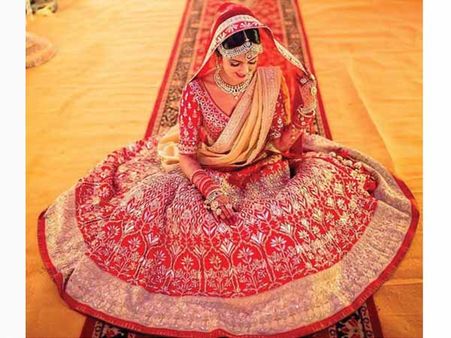 Anita Dongre Red Bridal Lehenga
