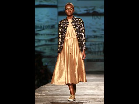 Monarch Gold Dress + Printed Jacket