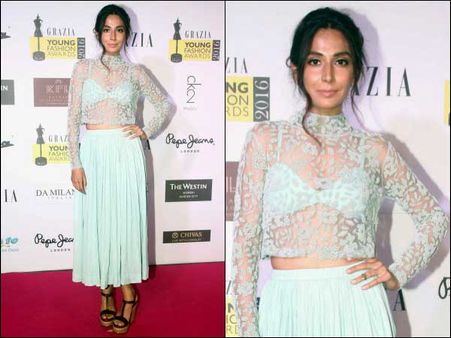 Monica Dogra In Sheers & Pleats