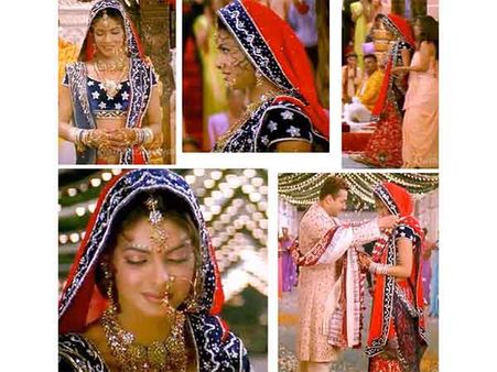 Rani's Blue & Red Lehenga - Mujhse Shaadi Karogi Rani's Blue & Red Lehenga - Mujhse Shaadi Karogi