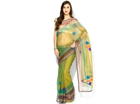 Embroidery On Sheer Saree Embroidery On Sheer Saree