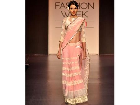 The Sheer Pink Saree From The Runway The Sheer Pink Saree From The Runway