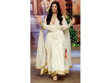 In White Rohit Bal Anarkali Suit
