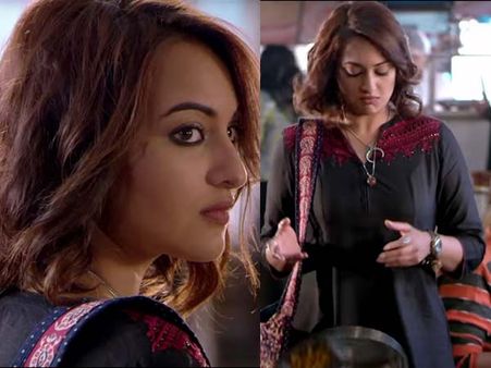 Black Kurti Enhanced With Red Thread Work