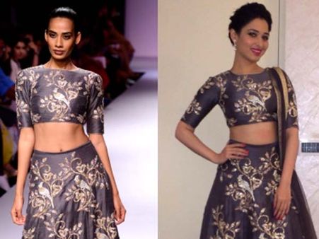 In Blue Crop Top Lehenga