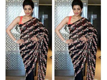 In Printed Black Saree In Printed Black Saree