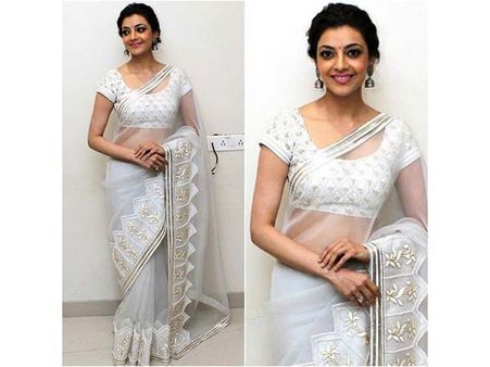 In Sheer White Saree In Sheer White Saree