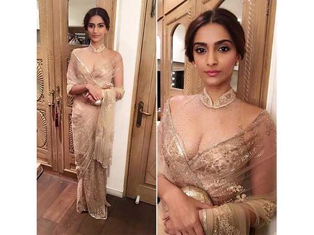 Nude Sheer Saree Blouse