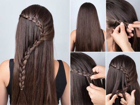 Semi-Curved Braid With Open Hair Semi-Curved Braid With Open Hair