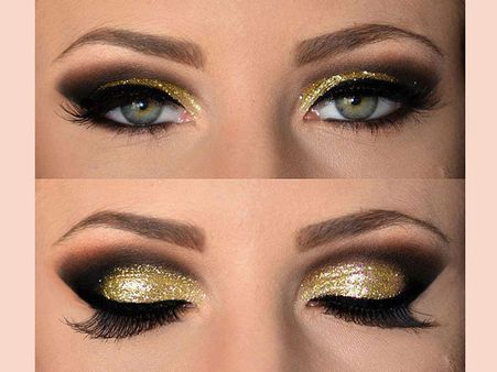 5. Metallic Shade Makeup: