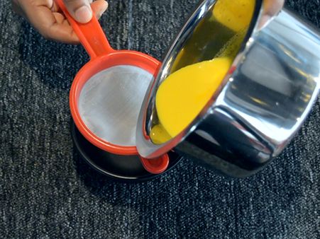 Step 4: Strain out the milk in a cup. Step 4: Strain out the milk in a cup.