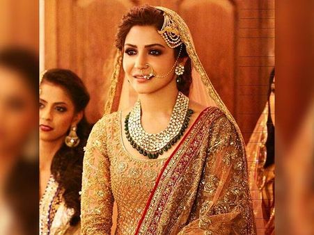 Anushka Sharma In A Golden Lehenga