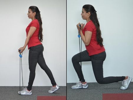 10. Overhead Press Lunges