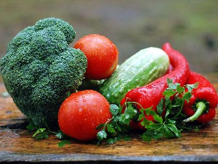 Vegetables with bright colours