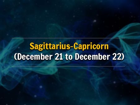 Sagittarius-Capricorn (December 21 to December 22) 