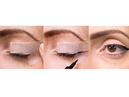 3. Use Tape For Cat Eyeliners