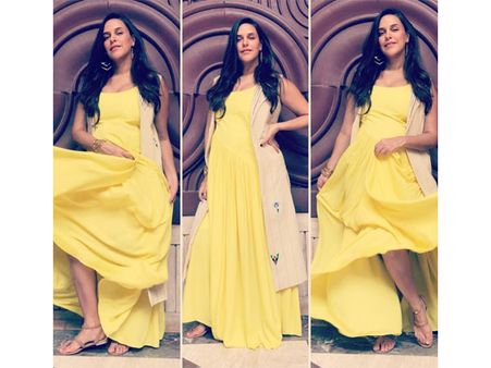 Neha Dhupia's Yellow Maxi