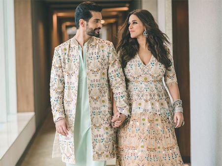 Neha Dhupia's Floral Traditional Attire