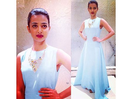 Radhika Apte's Warm Blue Colour Gown Radhika Apte's Warm Blue Colour Gown