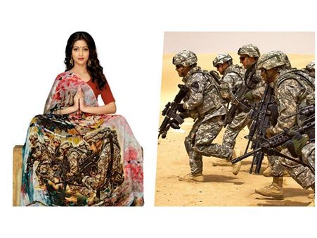 The Army-Themed Sarees Are A Hit The Army-Themed Sarees Are A Hit