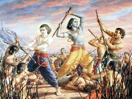 A Fight Between Kamsa's Army And The Yadavas