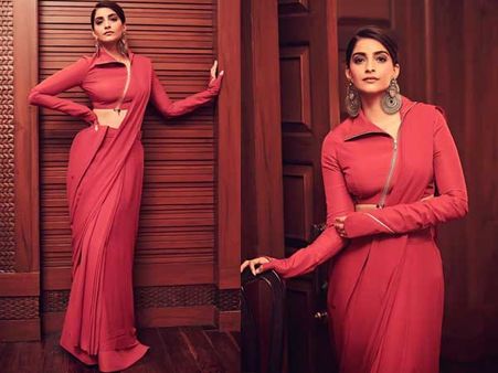 Sonam Kapoor Ahuja In A Crimson Sari