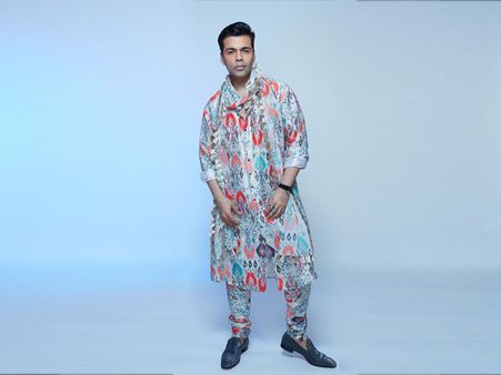 Karan Johar’s Stone Coloured Kurta-Dupatta Set
