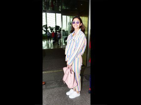 Alia Bhatt In A Candy Striped Co-ords