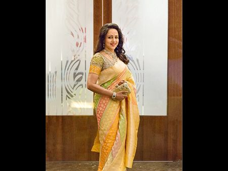 Hema Malini In A Multi-Coloured Sari