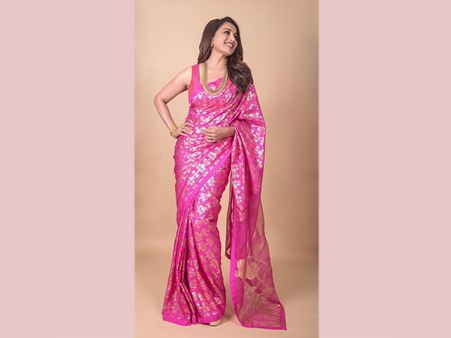 Madhuri Dixit Nene’s Pink Silk Sari