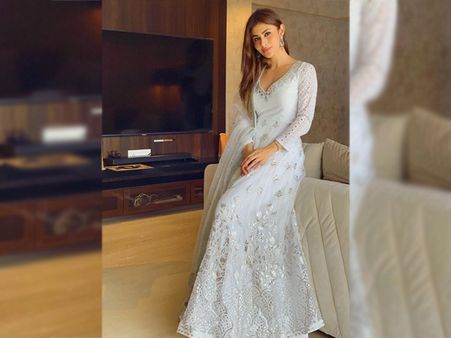 Mouni Roy’s Ivory Anarkali Suit