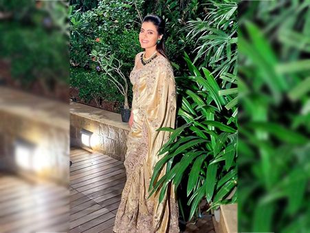 Kajol Devgan’s Gold Couture Sari