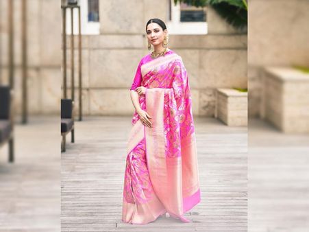 Tamannaah Bhatia’s Fuschia Pink Silk Sari