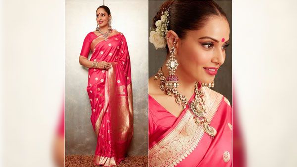 Bipasha Basu In A Pink Silk Sari
