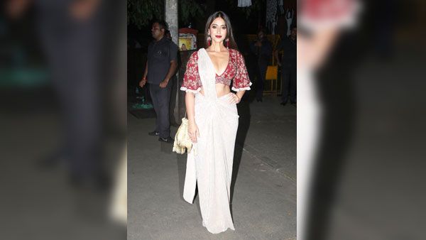 Ileana D’Cruz In A Shimmering White Concept Sari