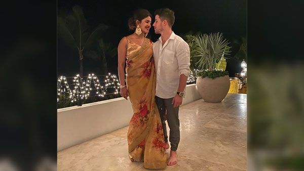 Priyanka Chopra Jonas In A Yellow Floral Sari