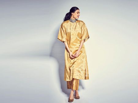 Athiya Shetty In A Golden Kurta Set