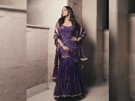 Sonakshi Sinha In A Purple Gharara Set