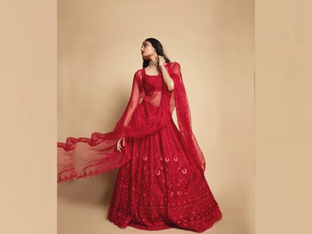 Athiya Shetty In A Red Lehenga 