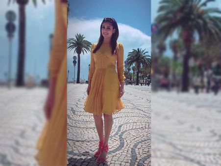Nayanthara In A Yellow Flared Midi Dress