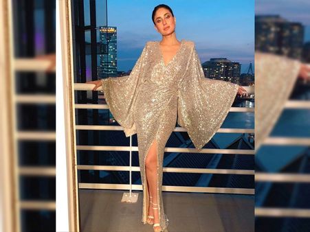 Kareena Kapoor Khan In A Shimmering Golden Dress