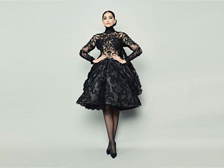 Sonam Kapoor Ahuja In A Black Sheer Dress